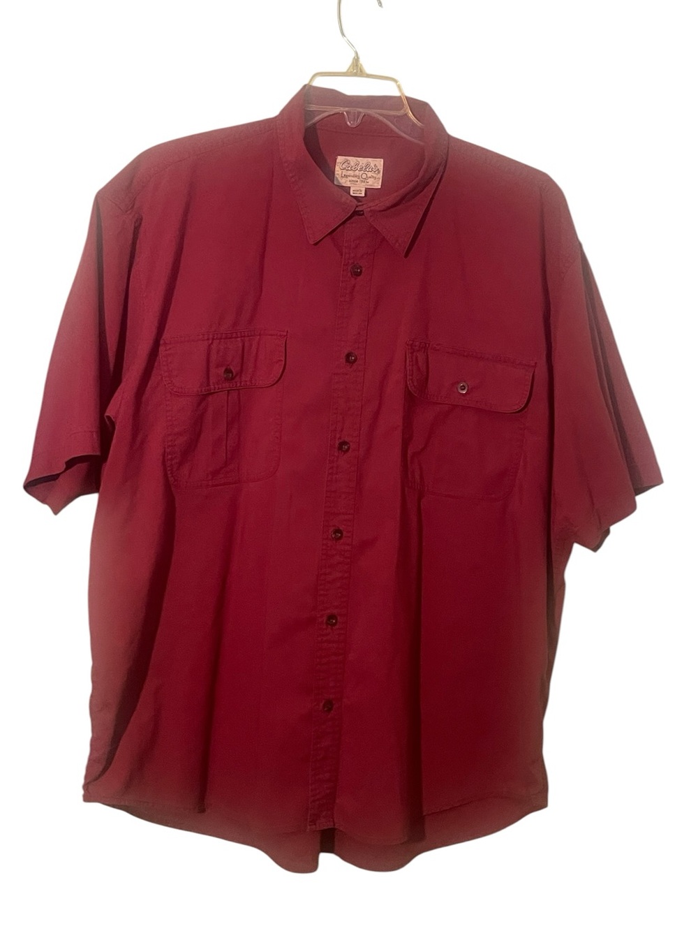 Vintage Cabela’s short sleeve button up cotton work shirt. Size 2X GUC